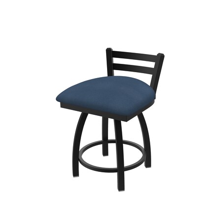 Holland Bar Stool Co. 18" Low Back Swivel Vanity Stool, Black Wrinkle, Rein Bay Seat 41118BW024